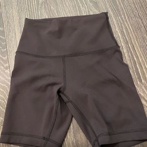 Size two Lululemon biker shorts. Black barley warm